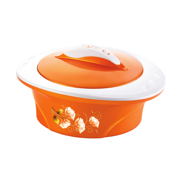 Jayco Luxe Insulated Casserole with Roti Basket - Orange with White Flowers